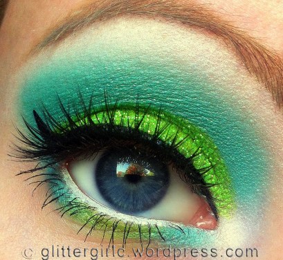 Palms and beach waves