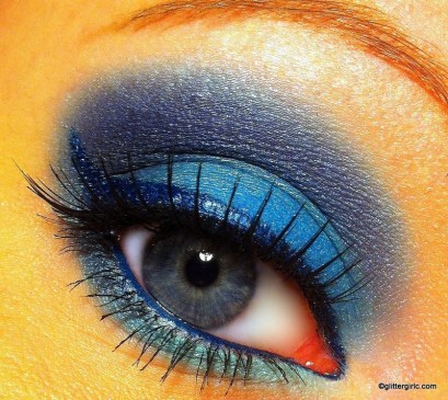 Blue smokey eye makeup look tutorial
