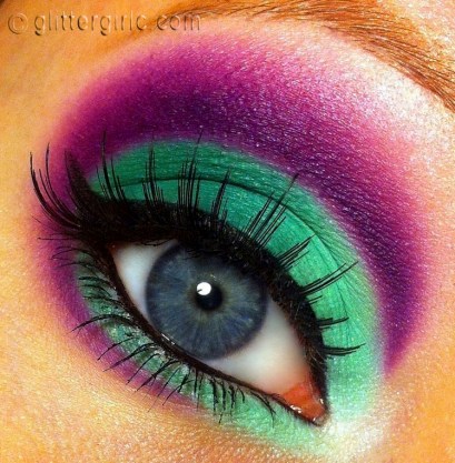 The Hulk makeup look Mint eyeshadow