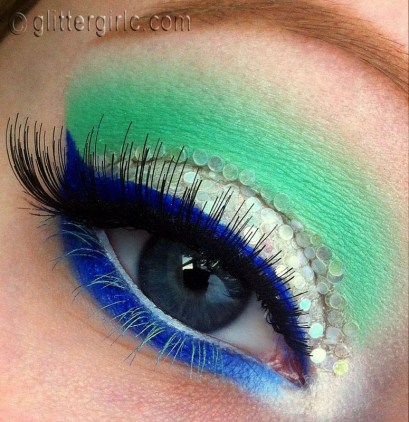 Ice Queen makeup look mint eyeshadow