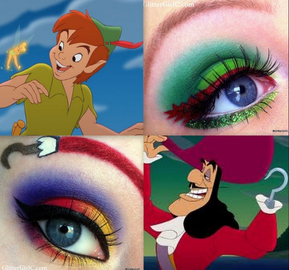 Collage Captain Hook Peter Pan Makeup