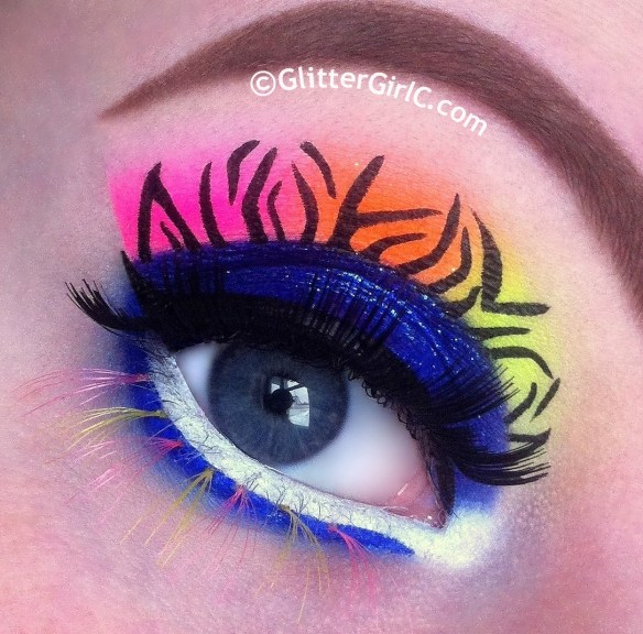 neon lunatick makeup look