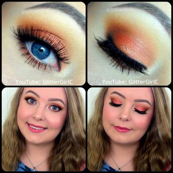 Orange summer makeup look
