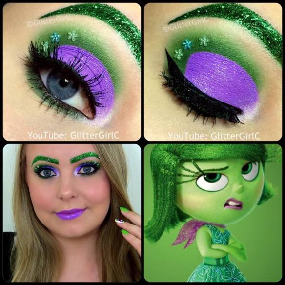 Inside out Disgust Makeup Look