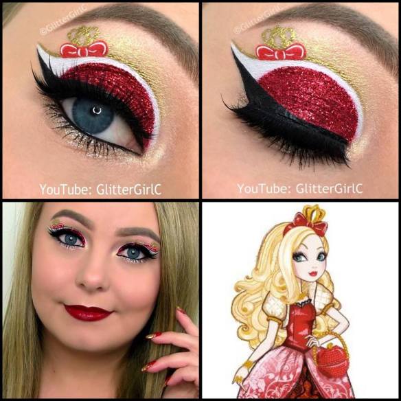 Ever After High Apple White Makeup look