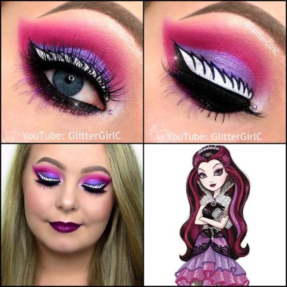 Ever After High Raven Queen Makeup look